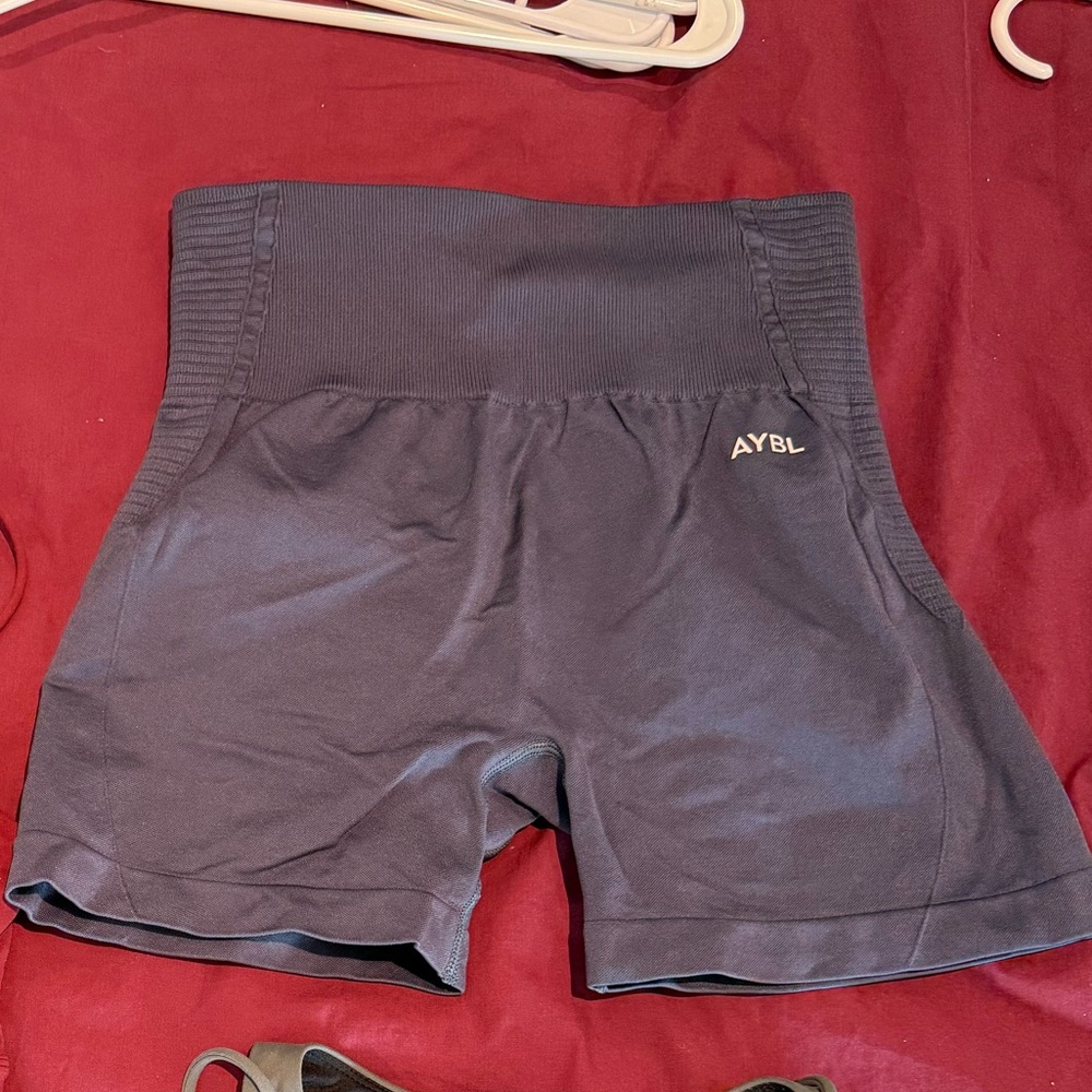 AYBL High-Waisted Bike Shorts - Blue Grey